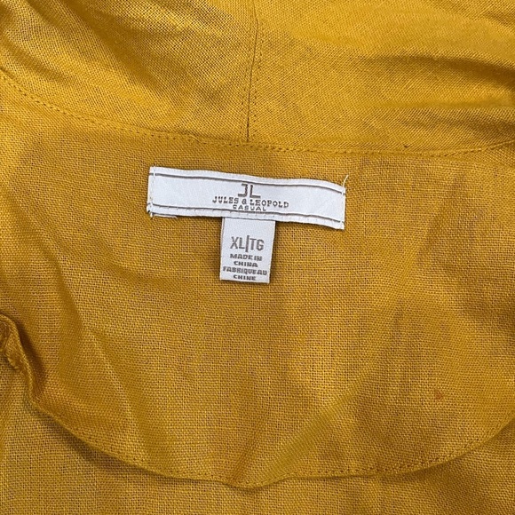 Jules & Leopold Linen Blend Open Cardigan Light Jacket XL Mustard - Picture 3 of 7